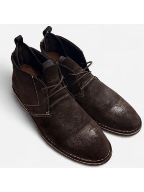 Steve Madden Syrio Distressed Brown Suede Leather Lace up Ankle Boots Size 13